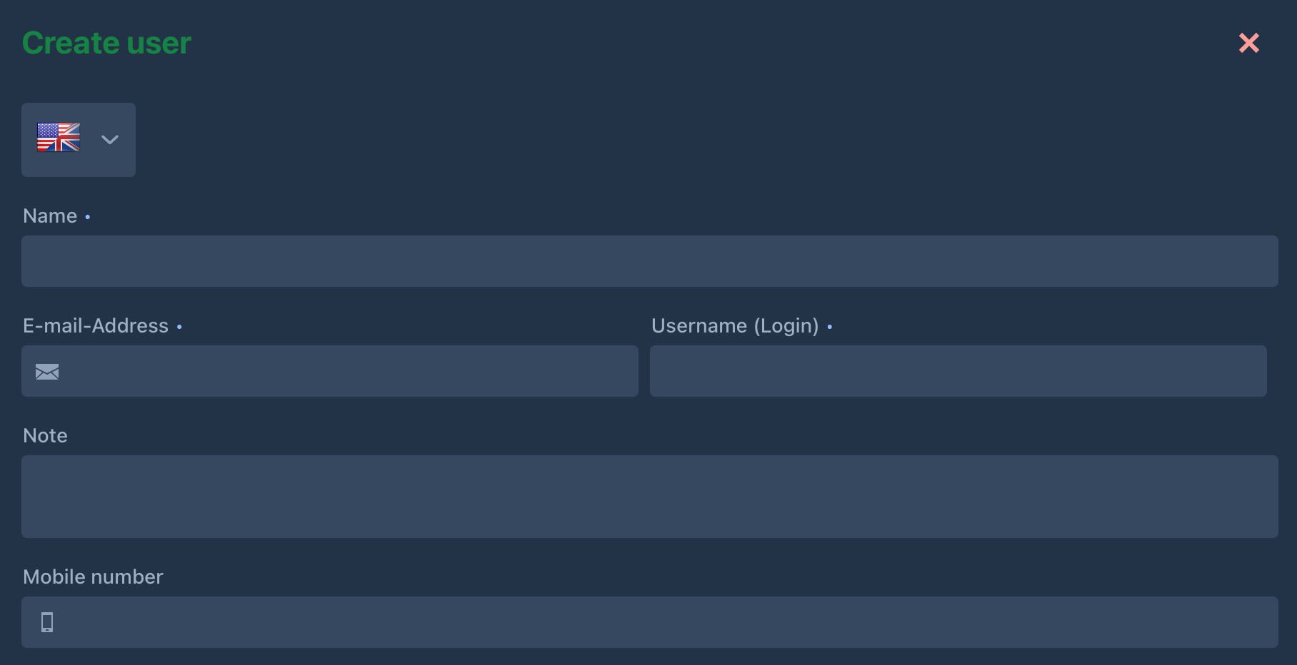 Create user