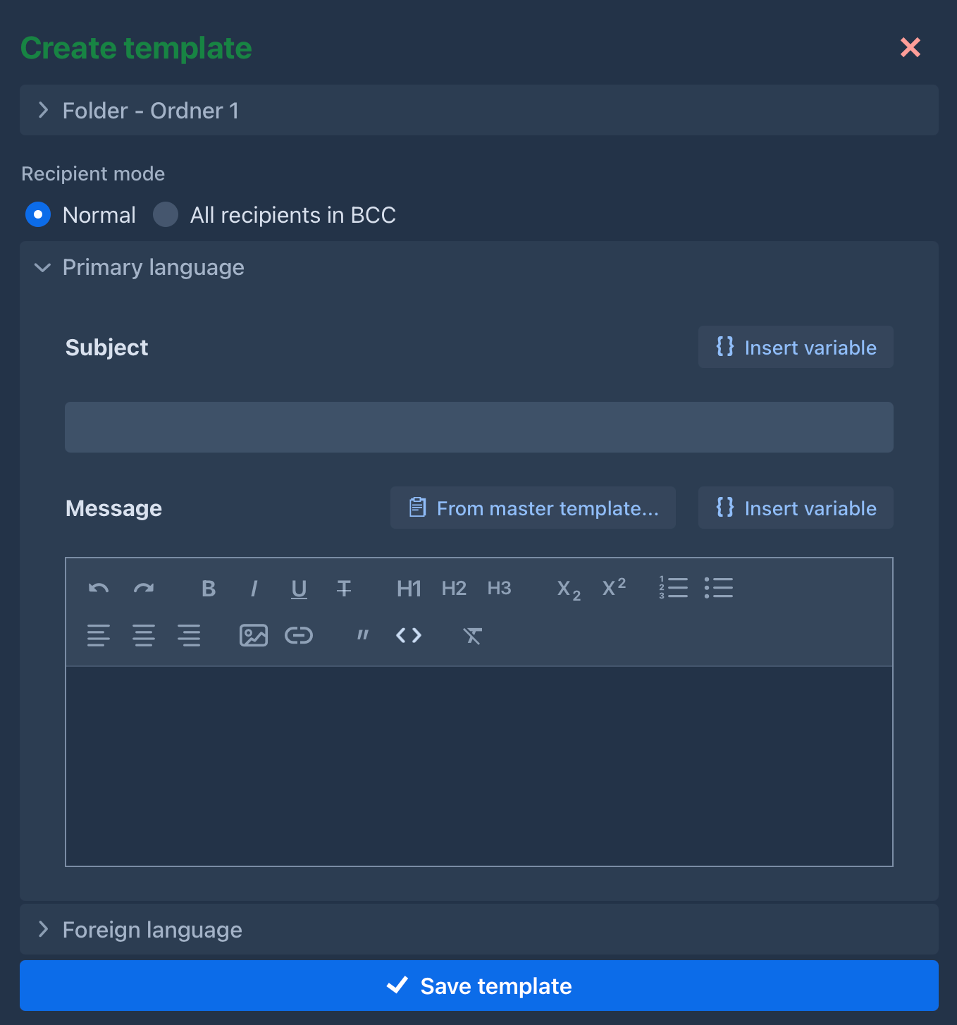 Create Custom Template