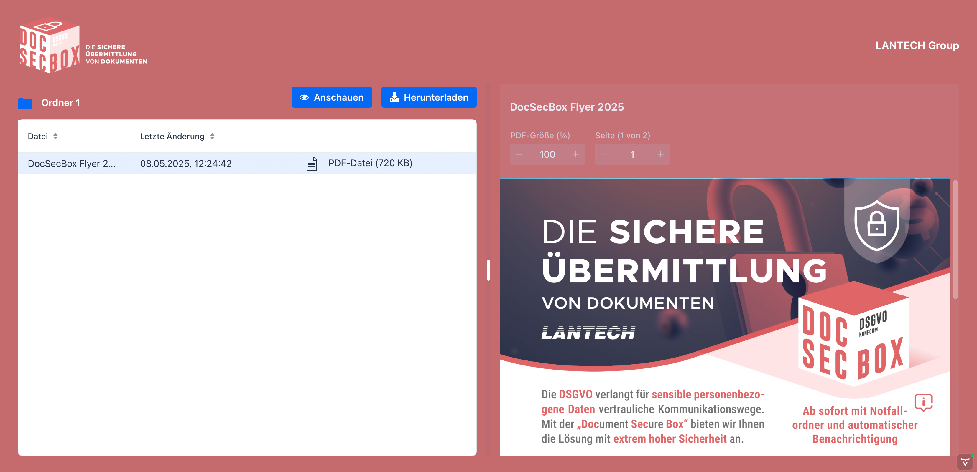 Dateien von geteiltem Ordner